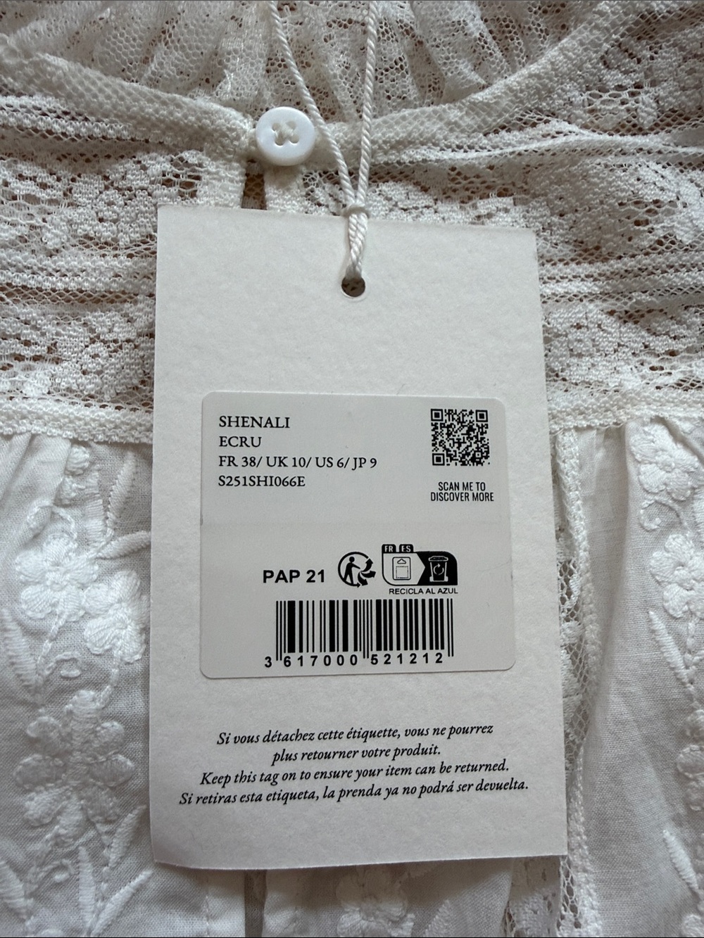NWT Sezane Shenali Blouse - Size 6 - Picture 13 of 13